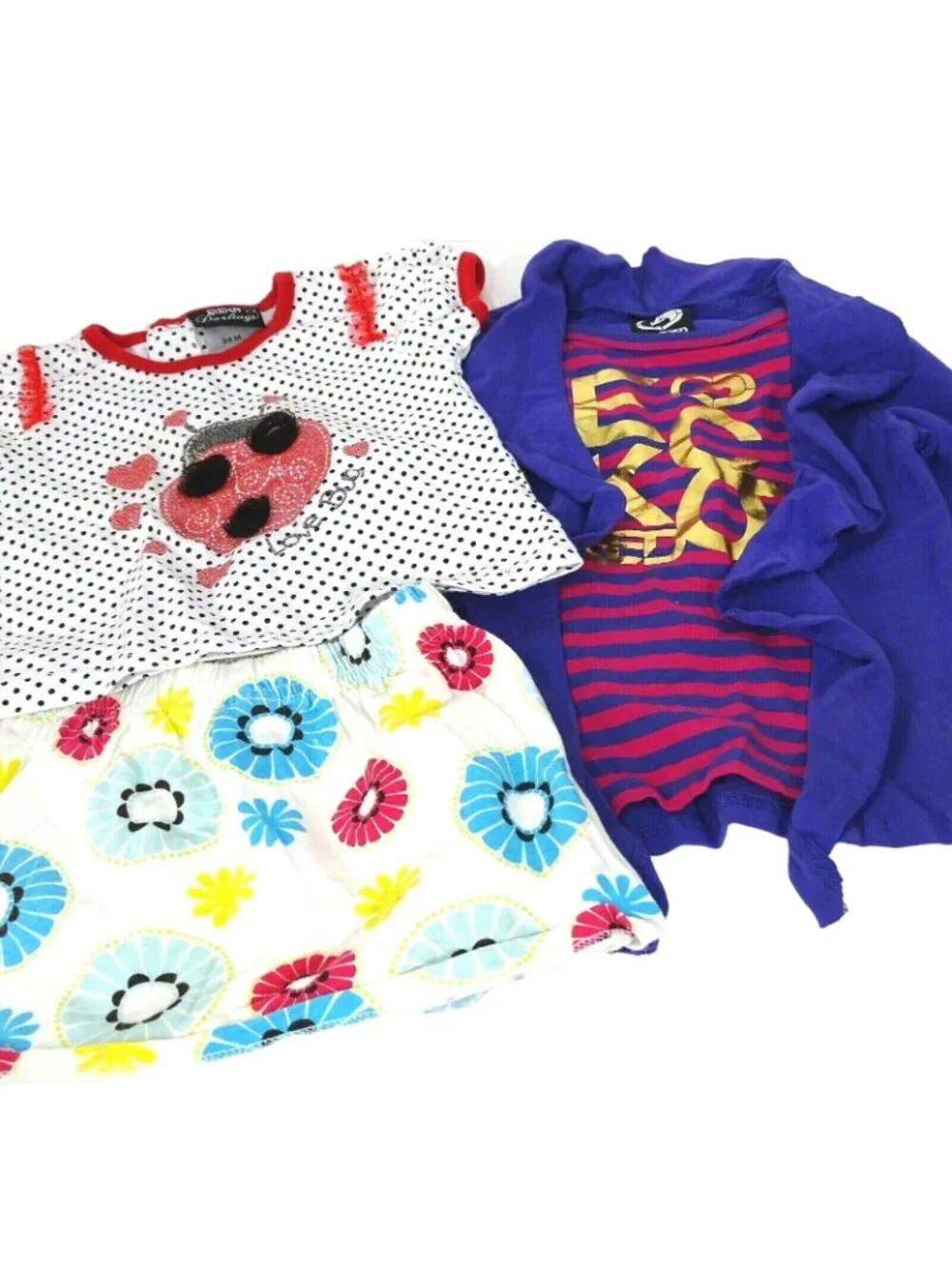 Lot of 3 Ecko and DDG Ladybug Shirt Top Fisher Price Skirt Girls Size 24 Month